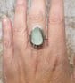 Sterling Silver 925 Aqua Color Seaham Seaglass Textured Ring Full Hallmark - Image 9