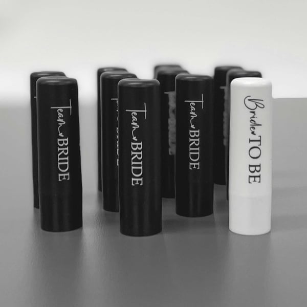 Team Bride Hen Party Lip Balm - Black and White Hen Party Accessories Bag Filler