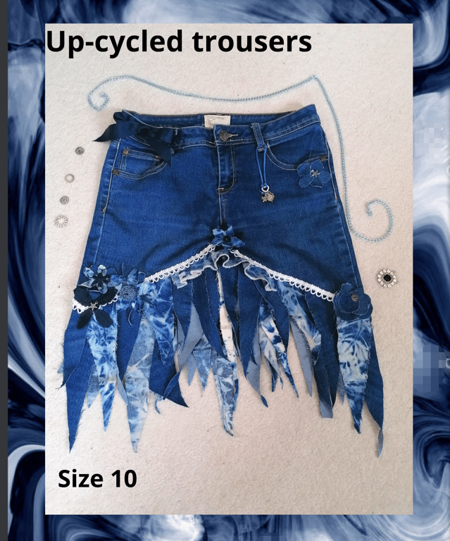 size 10 up-cycled Alice in Wonderland inspired fantasy funky festival skirt