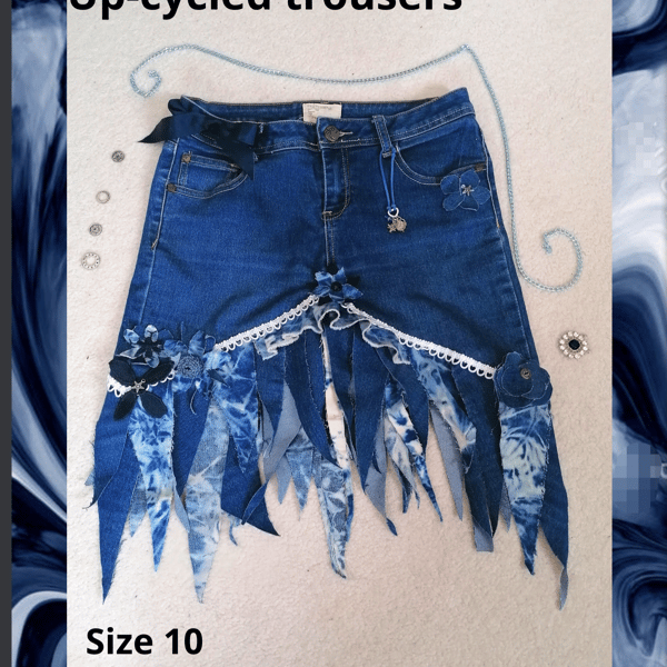 size 10 up-cycled Alice in Wonderland inspired fantasy funky festival skirt