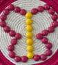"Ntombi 3" Pink & Off White Macrame Wall Hanging Fibre Mandala Art - Image 7