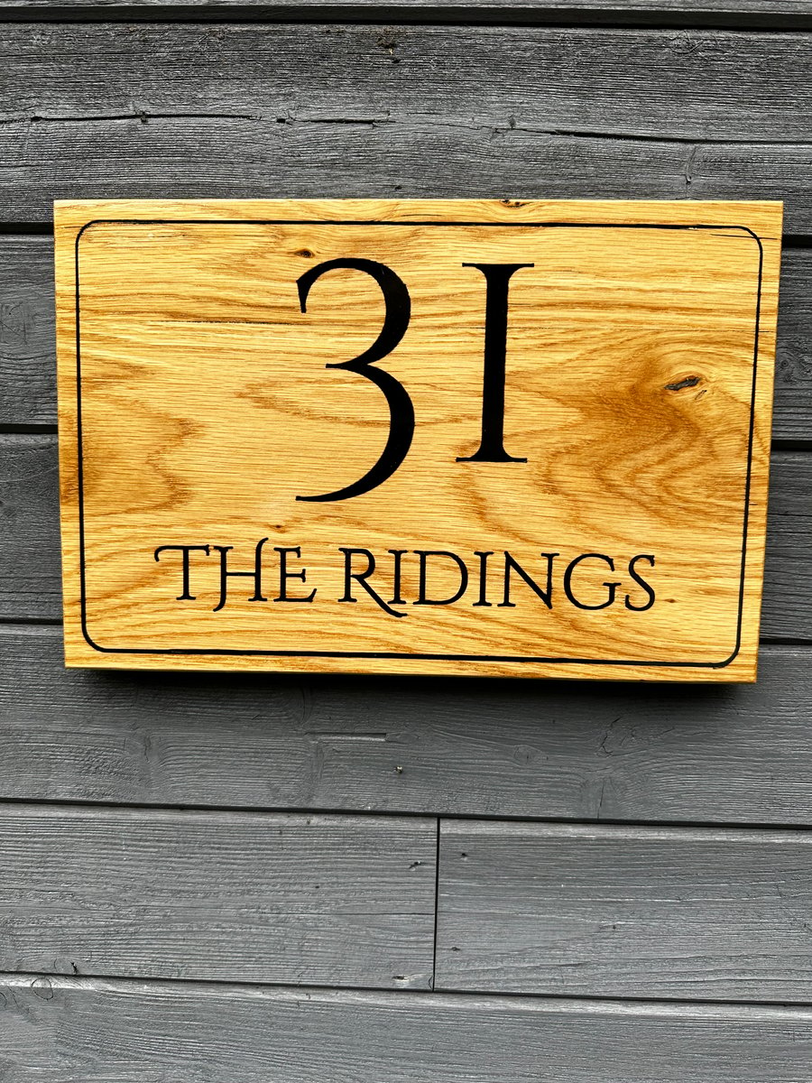 House Sign Solid Oak and Resin 
