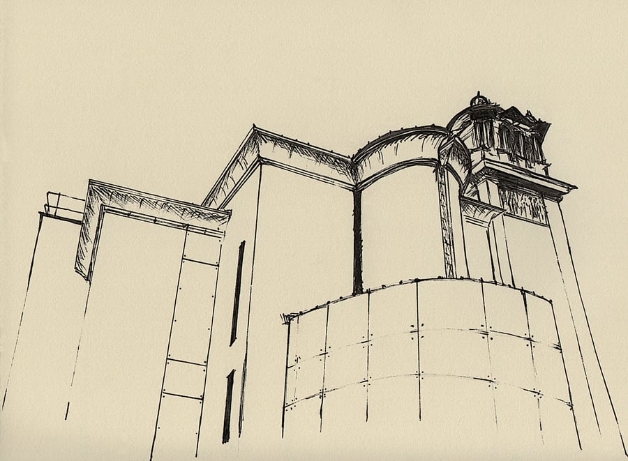 The Laing Art Gallery limited giclee print from original pen drawing