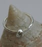 Silver Ring with Dainty Rose,  size O - Image 1