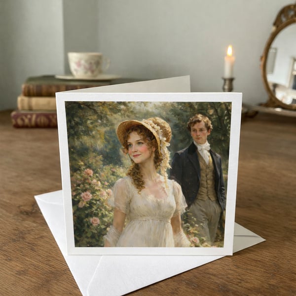 Emma Inspired Romantic Card - Emma & Knightley Literary Love Art
