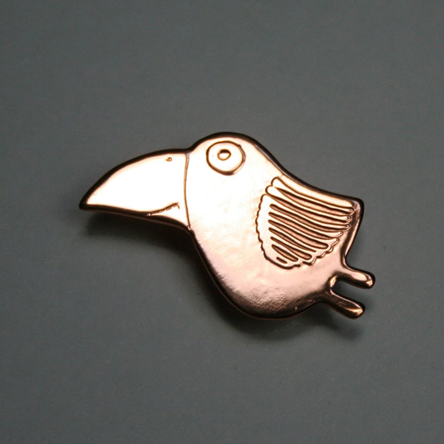 bird brooch copper or Inch bird