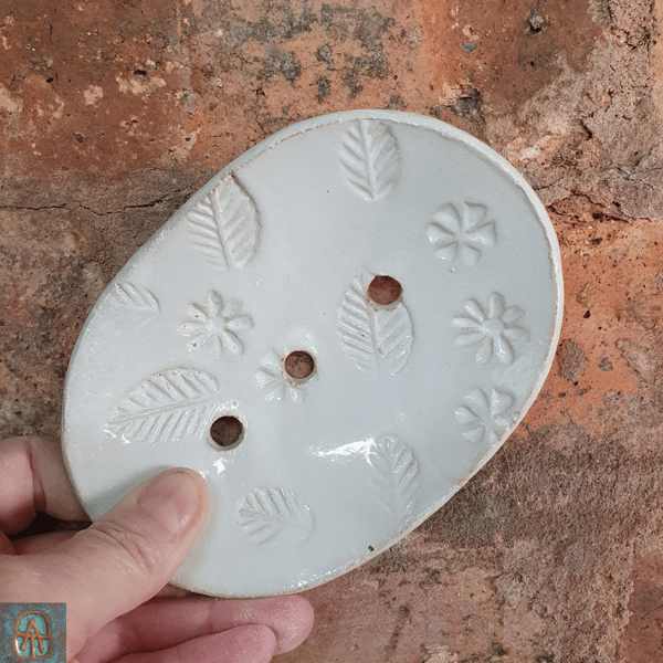 Handmade rustic ceramic soap dish