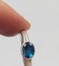 Hand Forged London Blue Topaz Sterling Silver Ring - Size M - Image 3