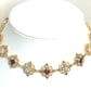Red Clear Crystal Gold Necklace, Regency Style, Wedding Jewellery - Image 1