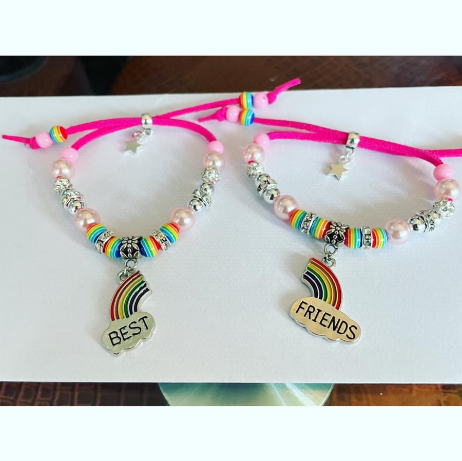 Best friend matching bracelets suede effect corded bracelets gift for friends