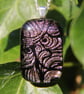 Fairy Wing Dichroic Glass Pendant: Rose Gold Fused Glass Necklace F47 - Image 9