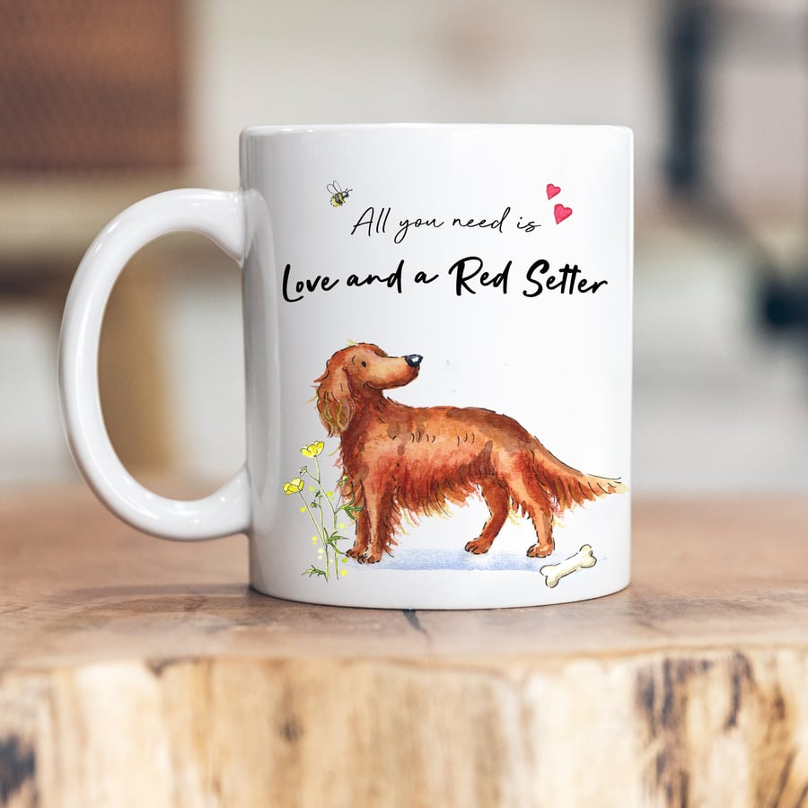Love and a Red Setter Ceramic Mug