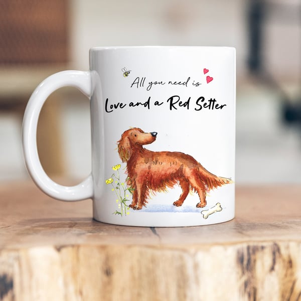 Love and a Red Setter Ceramic Mug