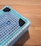 Desk tray for small items - blue, green, white, lilac pattern with glitter - Image 5