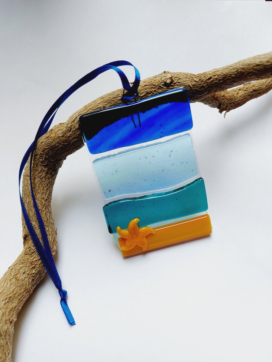 Seaside Fused Glass Suncatcher 