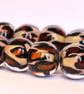 Handmade leopard print patterned lamp work glass beads