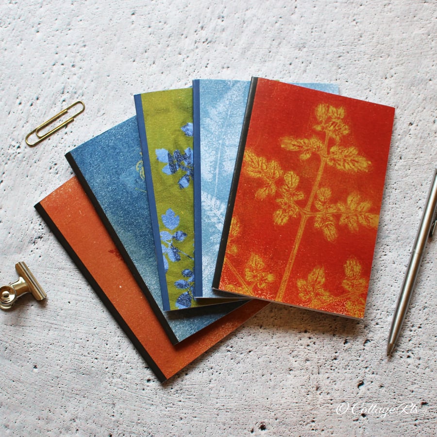Notebooks Pack of 5 Autumn Designs Hand Designed By CottageRts