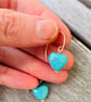 9ct Gold Turquoise Heart Drop Earrings Earrings  - Image 2