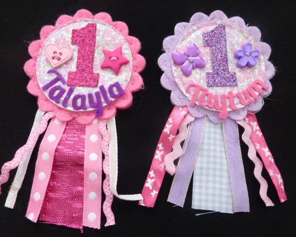 Birthday badge-Rosette - Smaller - First Biirthday