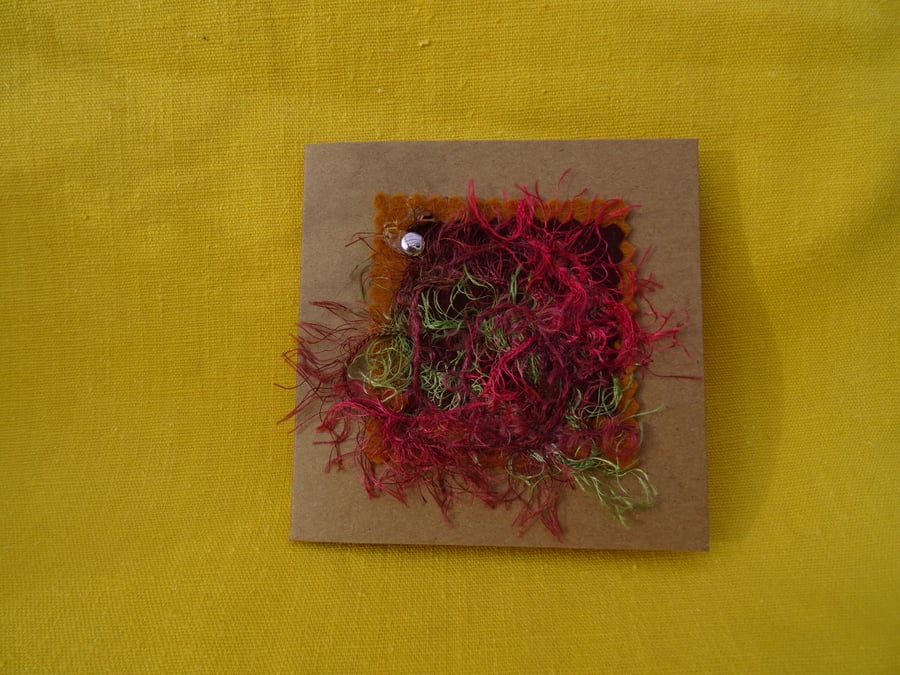 Multi colour abstract textile card