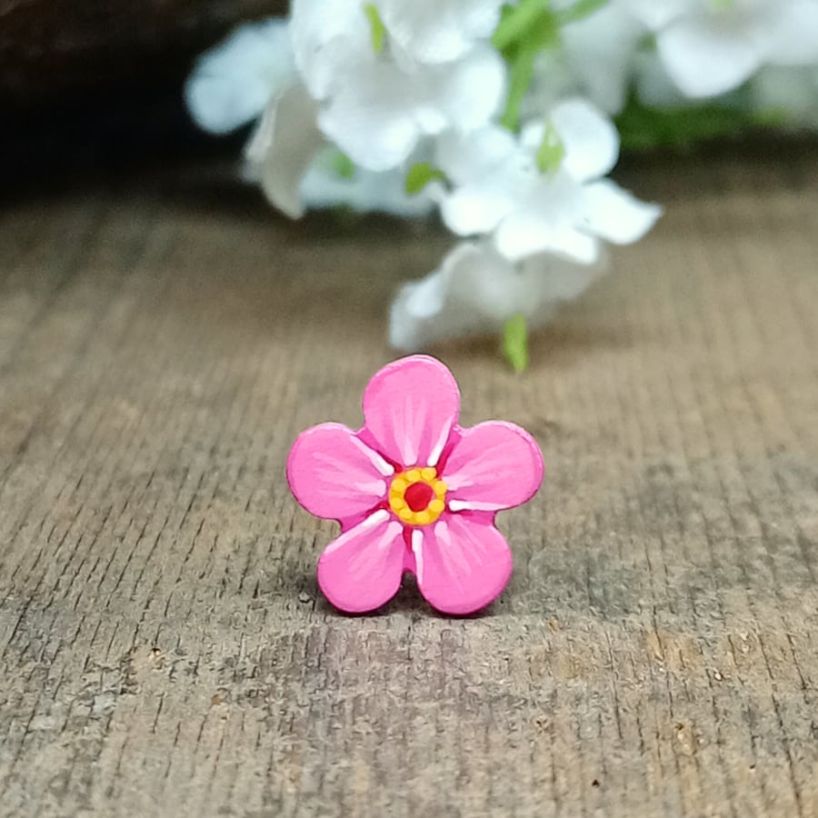 Pink Forget Me Not Pin, Handmade Bereavement Gift, Funeral Favour