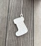 White Ceramic Style Christmas Tree Ornaments Set of 8 - Festive Hanging Holiday  - Image 5