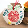 PRE ORDER Gift for teacher personalised ceramic apple decoration