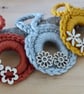 Set of 3 Crocheted Wreath Decorations - Image 1