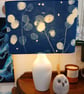 Hand Printed Cyanotype Oblong Lampshade (1)
