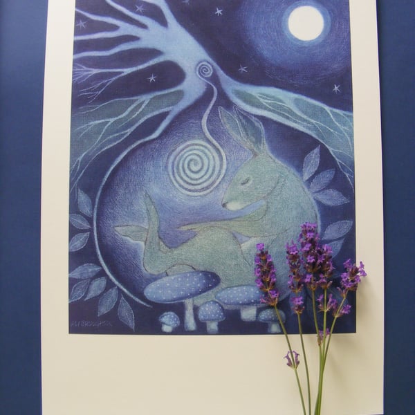 Dreamtime Hare Art Print