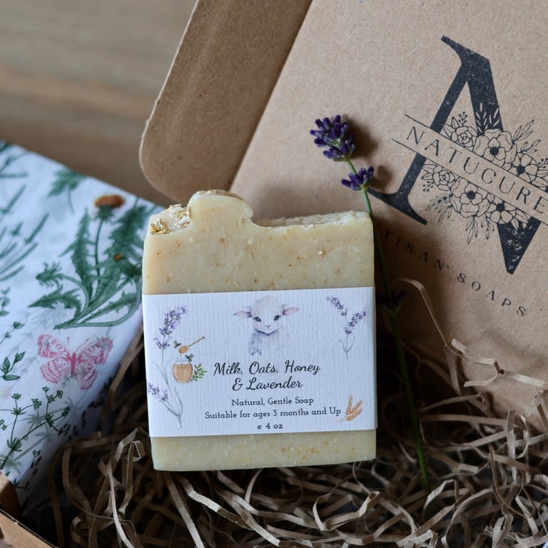 Goat Milk, Oat & Honey Handmade Soap with Lavender - From 3 Months to 99 plus