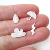 weather forecast ear studs (set of 4 ear studs), handmade in sterling silver