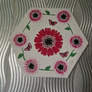 Sequinned pink flowers 