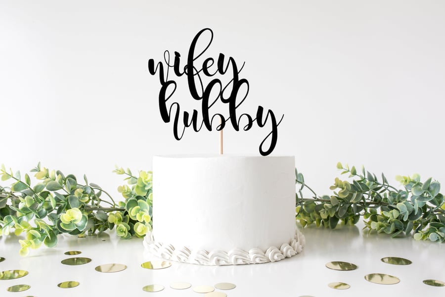 Wifey Hubby Wedding Cake Topper