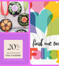 Seconds Sunday - Pendant with Black Glass Bead with Flower Pattern and a Crystal - Image 1