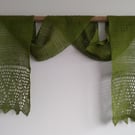Hand Knitted Linen scarf in Green
