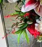 A pink and red door wreath - Image 5