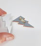 Mirror acrylic lightning bolt brooch pin badge - Image 1