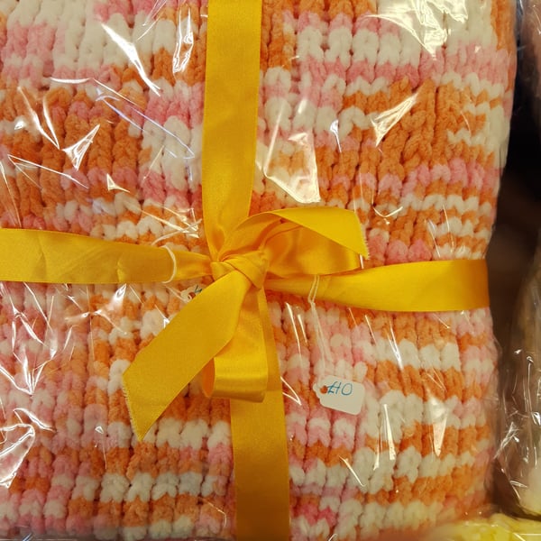 Super Soft Chunky Knit Baby Blanket Orange