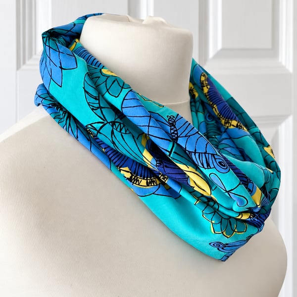 Bold & Vibrant Turquiose Infinity Scarf 