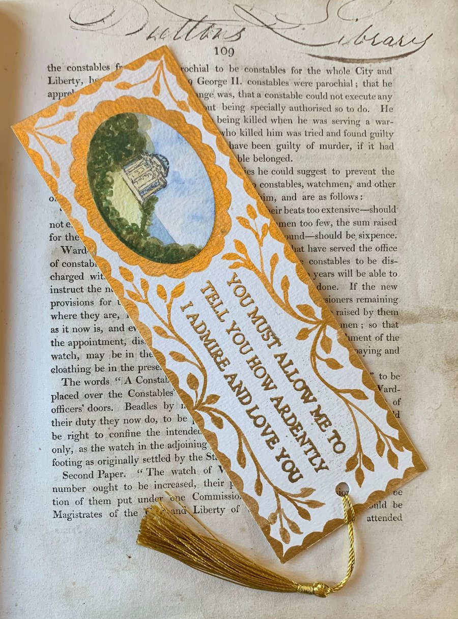 Mr Darcy's Proposal Handmade Jane Austen Bookmark