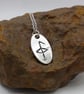 Recycled Sterling Silver Health Bind Rune Pendant Necklace.