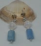 Aquamarine and Crackle Quartz Earrings - Image 1