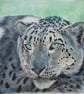 'A Moment Of Peace' Snow Leopard Painting in Acrylics