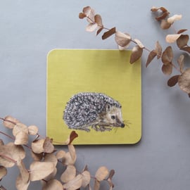 Hedgehog coaster, melamine, new home gift, cork backed