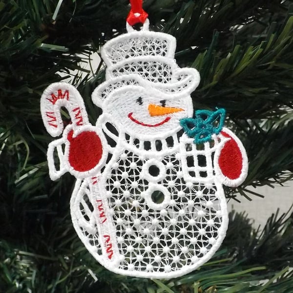Christmas decoration, snowman decoration, present.