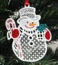 Christmas decoration, snowman decoration, present. - Image 1