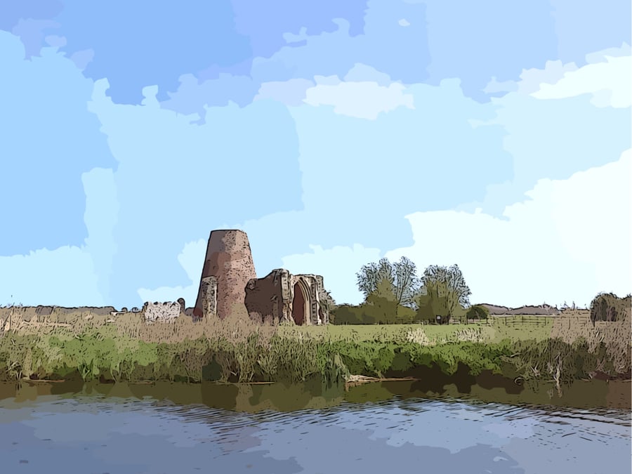 A4 Print Of St. Benet's Abbey Norfolk Broads 