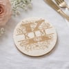 Personalised Wedding Name Place Coasters, Wooden Wedding Favours, Custom Table P