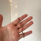 Watermelon Gold Seed Beaded Bracelet